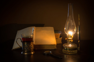 Christmas still life with vixed light