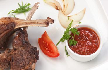 dishes of roast meat