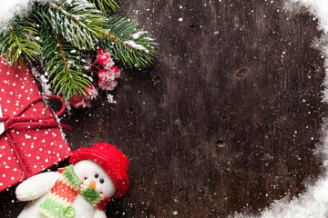 Christmas fir tree, decor and gift