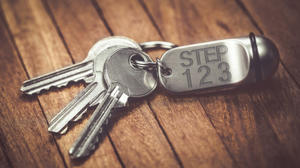porte clés métal : step 1 2 3