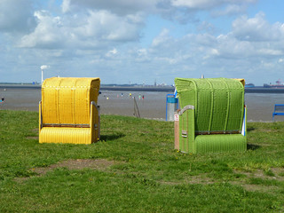 Strandk&ouml;rbe an der Nordsee