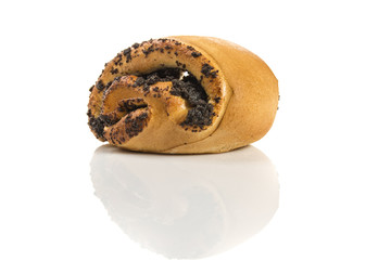 bun with poppy seeds, isolated 