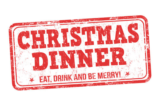 Christmas Dinner Sign Or Stamp