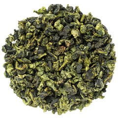 Ooloong tea Te Guanin in round shape isolated