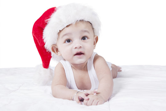 Baby with santa hat