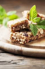 Healthy cereal bars with berry