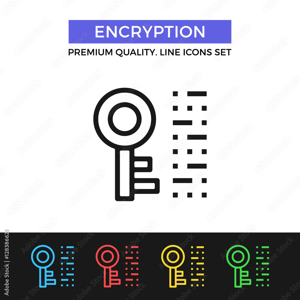 Poster vector encryption icon. thin line icon