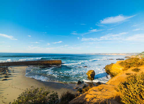 Rocks And Sand In La Jolla Coastline