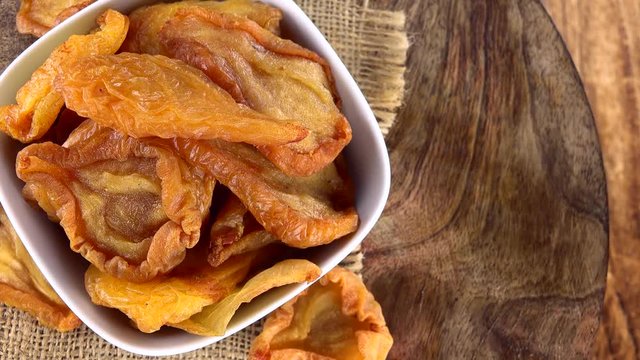 Portion of rotating dried Pears (not loopable) as 4K UHD footage