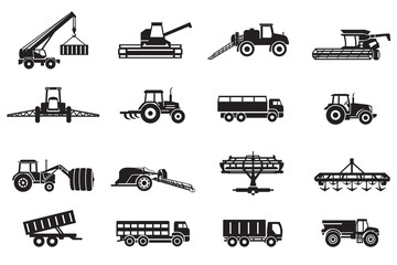 Agricultural machinery. Agriculture machines tractors combine and equipment