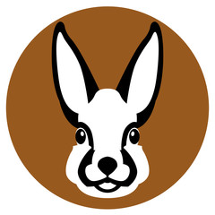 Obraz premium hare head face vector illustration style Flat 