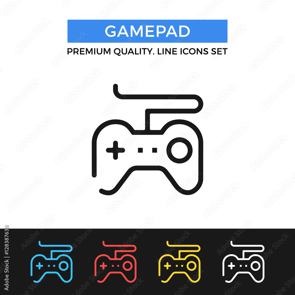 Poster vector gamepad icon. thin line icon