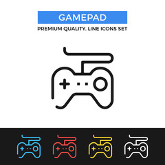 Vector gamepad icon. Thin line icon © Jane Kelly