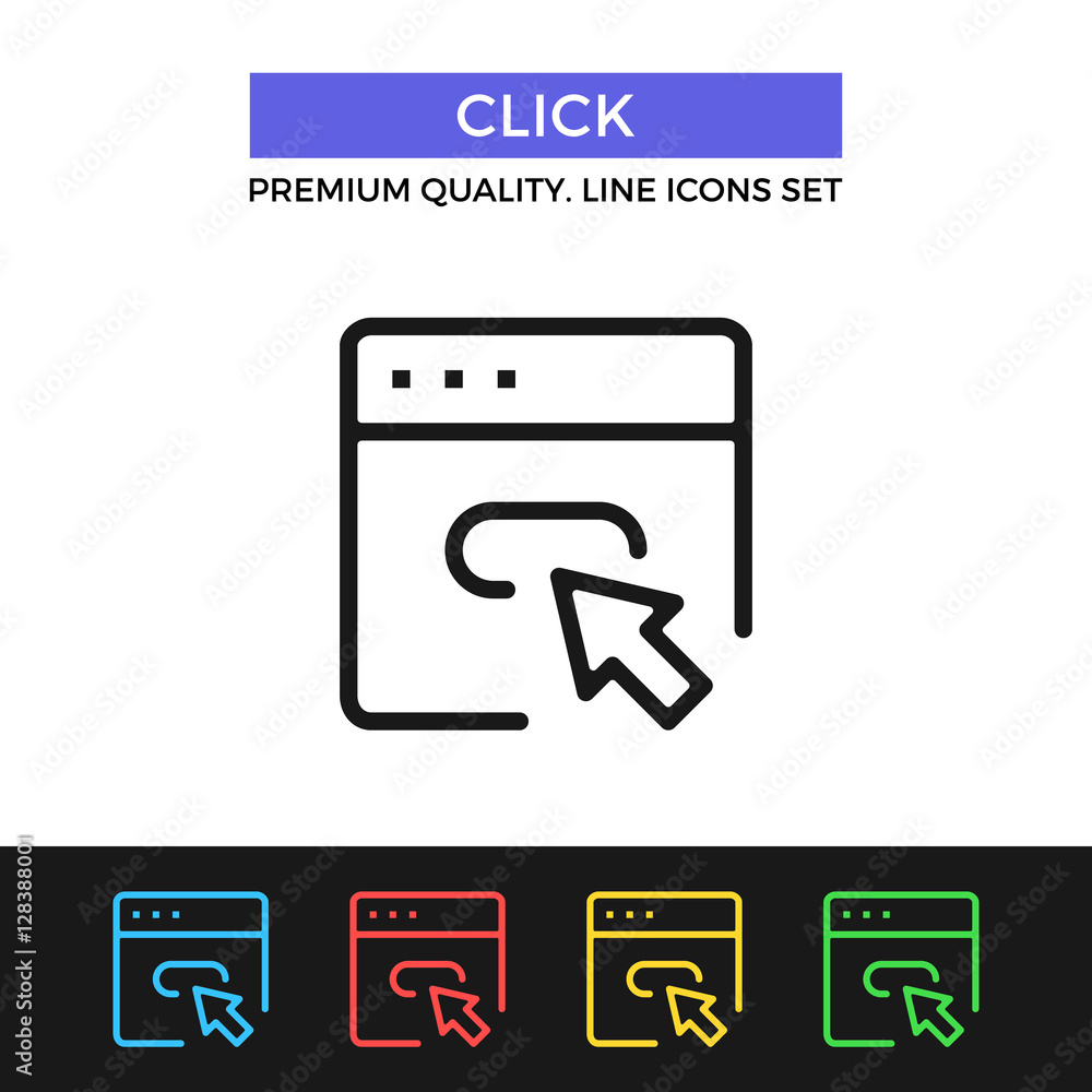 Aufkleber vector click icon. thin line icon