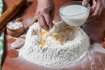 Baker prepared flour for baking