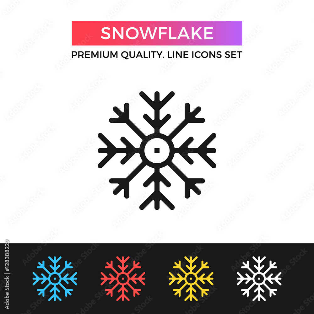Poster vector snowflake icon. thin line icon