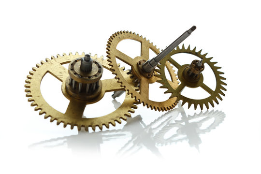 clockwork gears isolated on white