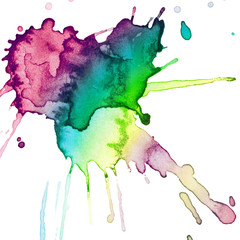 abstract hand drawn watercolor blot