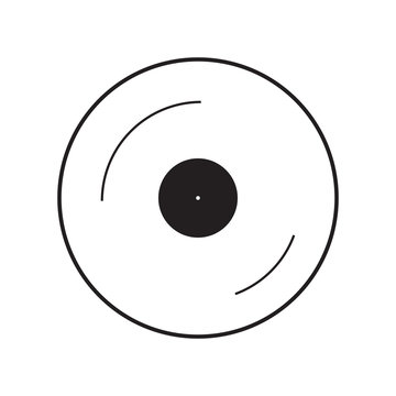 Simple flat vinyl icon, grayscale on white background