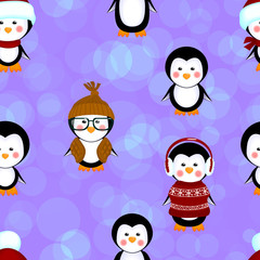 penguins seamless pattern clothes christmas