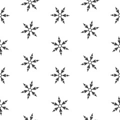Seamless pattern snowflakes abstract isolation, winter element for design