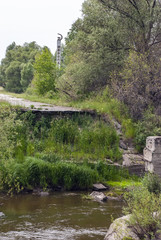 The destroyed bridge