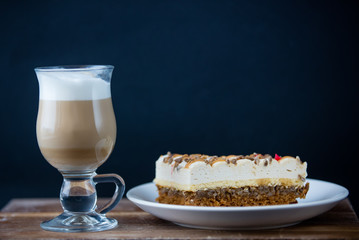 Italian cake with cappuccino