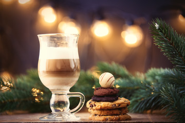 Italian cake with cappuccino