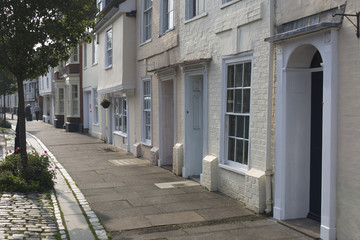 historic picturesque terrace street of English Houses in Faversham Kent