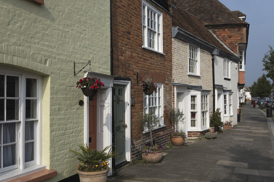 historic picturesque terrace street of English Houses in Faversham Kent
