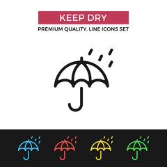 Vector keep dry icon. Thin line icon