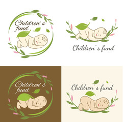 Family care logo vector design. Child Care and Medical Services. Child freedom and active lifestyle. Children's fund.