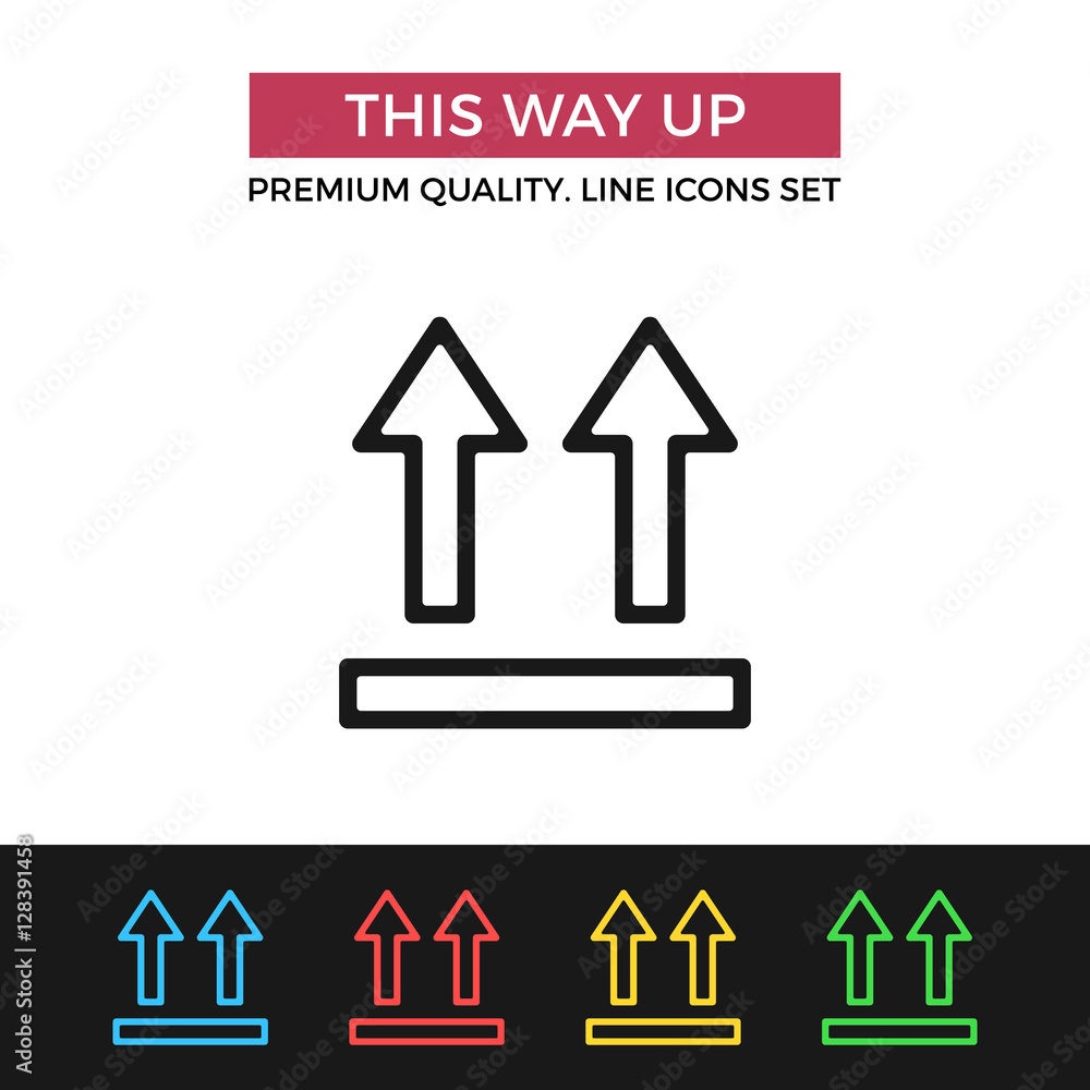 Poster vector this way up icon. thin line icon