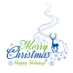 Merry Christmas Happy Holidays. Merry Christmas lettering, vector illustration.