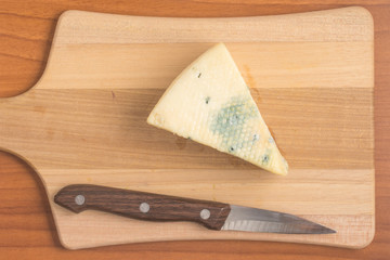 Slice of Gongonzola Cheese. Roquefort