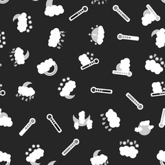 Seamless weather theme grey style background. Vector illustration