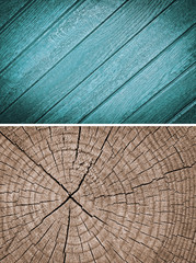 Fototapeta premium Wood texture. Lining boards wall. Wooden background pattern. Showing growth rings. set
