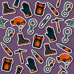 Obraz premium Colored Speleologist pattern