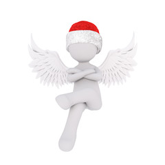 Confident little 3d rendered Christmas angel