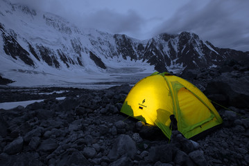 Camp at Belukha Mountain, Altai Republic, Russian 