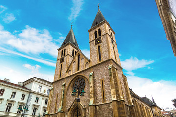 The sacred heart cathedral in Sarajevo