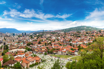Fototapeta na wymiar Panoramic view of Sarajevo