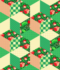 Bright seamless patchwork pattern from different colorful elements.