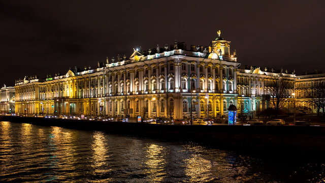 Saint Petersburg Hermitage Palace by Night