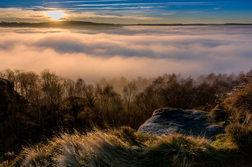 Cloud inversion at sunset