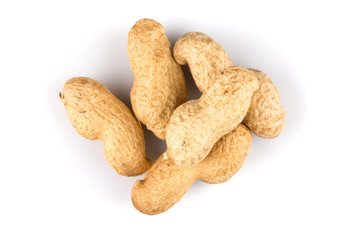 Pile of peanuts close up