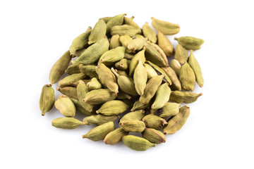 cardamom pods isolated on white
