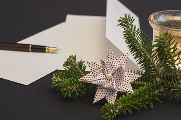 Stillleben Weihnachten - Brief schreiben