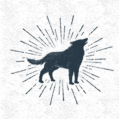 Obraz premium Znak wyjącego wilka