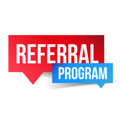 Referral Program vector speech bubble